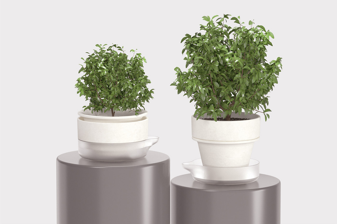 #This self-watering indoor planter is constructed from porous materials to prevent the spread of mold
