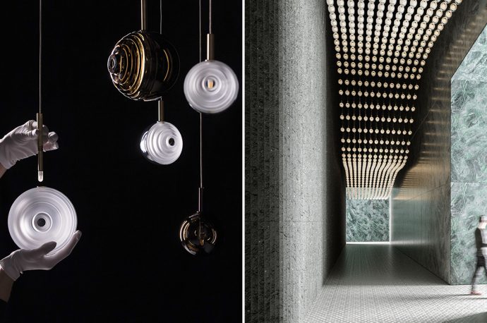 Traditional Czechoslovakian glassmakers handcraft these multifaceted glass crystal light fixtures