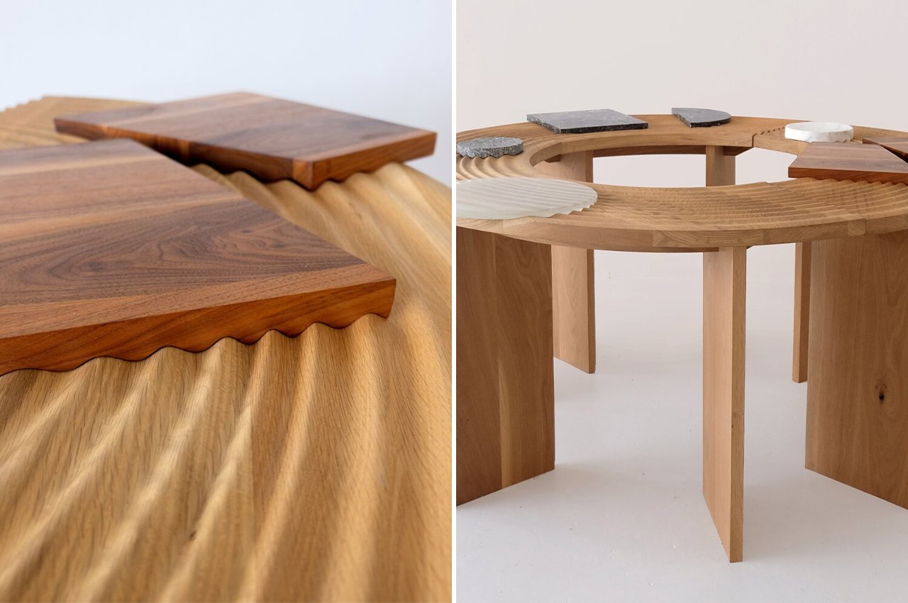 #Japanese zen gardens inspired the sinuous design of this shapeshifting timber table