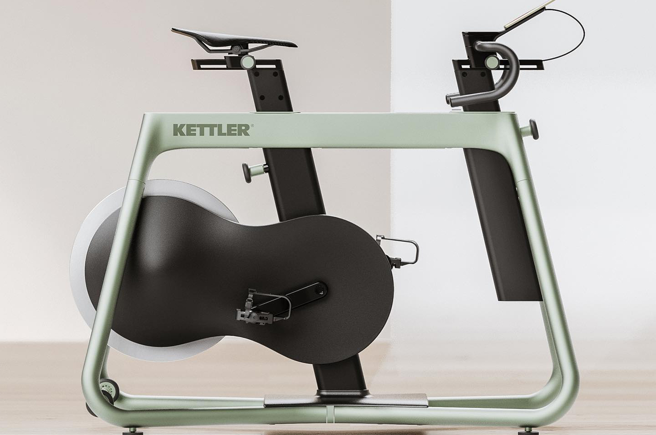 #This at-home spin bike combines an industrial-grade build with warm interior design cues 