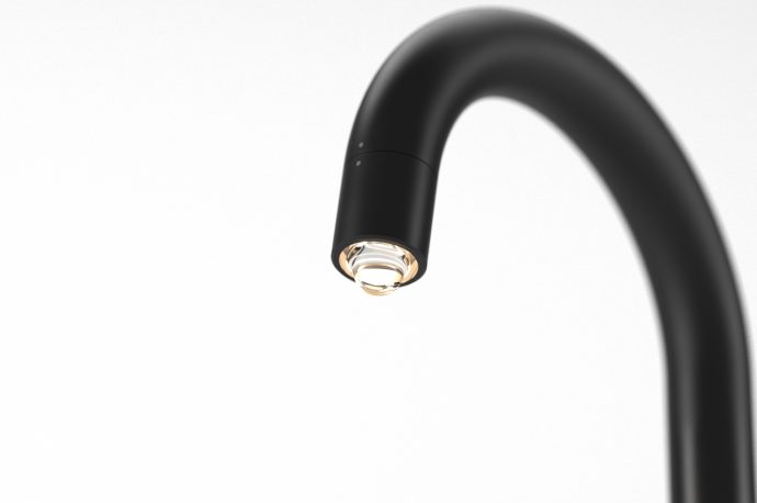 This minimalist table lamp design was inspired by water droplets and kitchen faucets