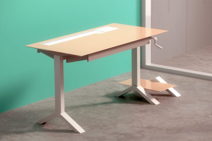Conceptualized for designers, this multifunctional desk adapts to meet your work tasks
