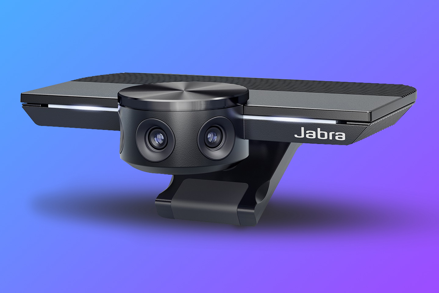 Kamera internetowa Jabra z trzema obiektywami i szerokim kątem widzenia 180°, całkowicie miażdżąca centrum Apple