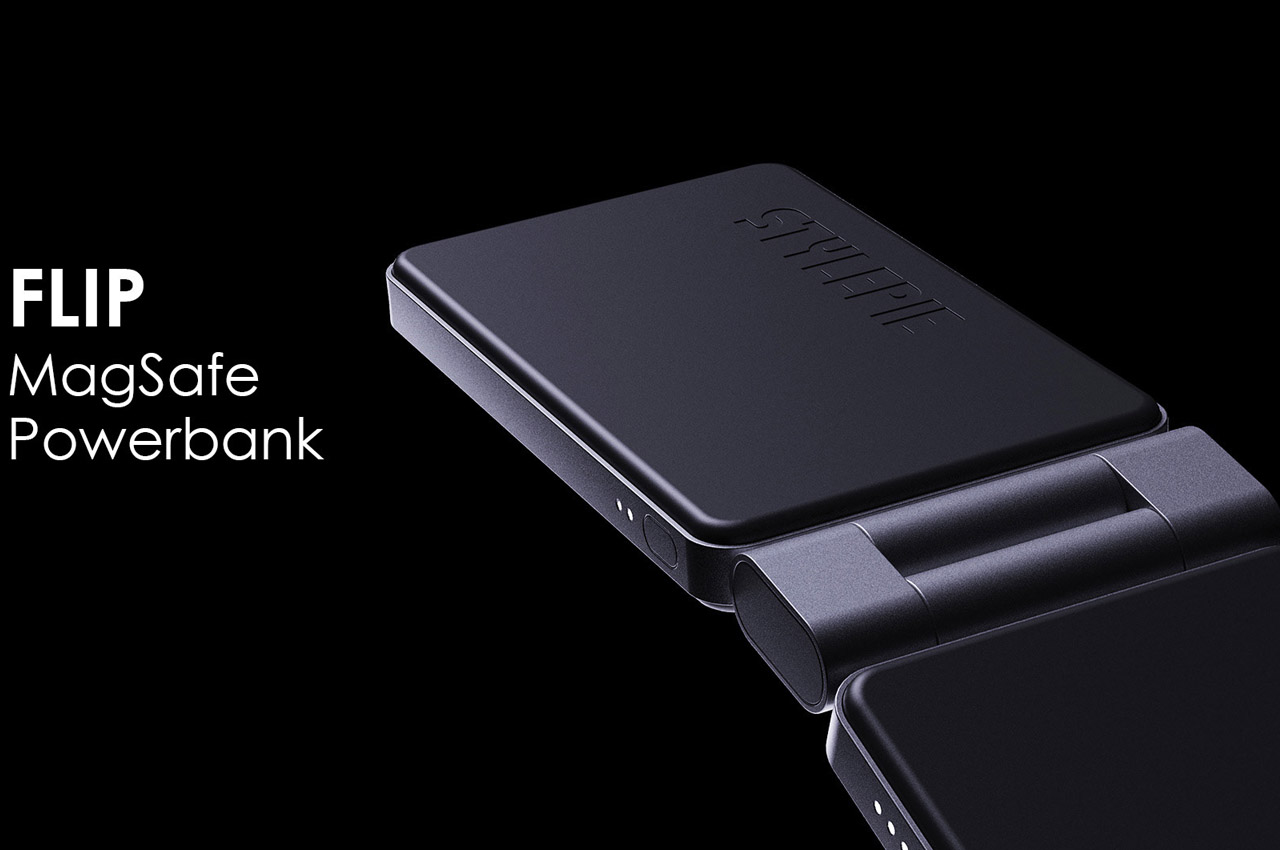 This super-thin MagSafe power bank has a trick to keep your iPhone standing  - Yanko Design