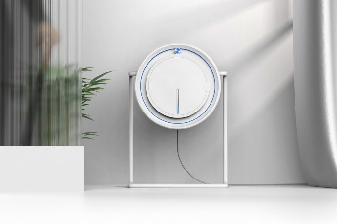 This minimalist dehumidifier disguises itself as a table clock