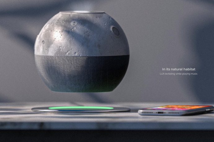 This smart speaker concept takes you to the moon with its visual and tactile tricks