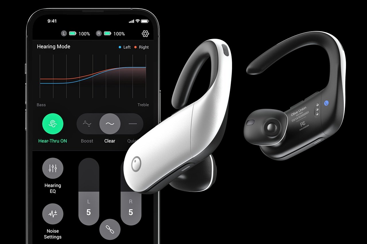 Olive Max jest podobny do AirPods Pro dla niedosłyszących, z prawdziwie bezprzewodową konstrukcją i lepszym słuchaniem