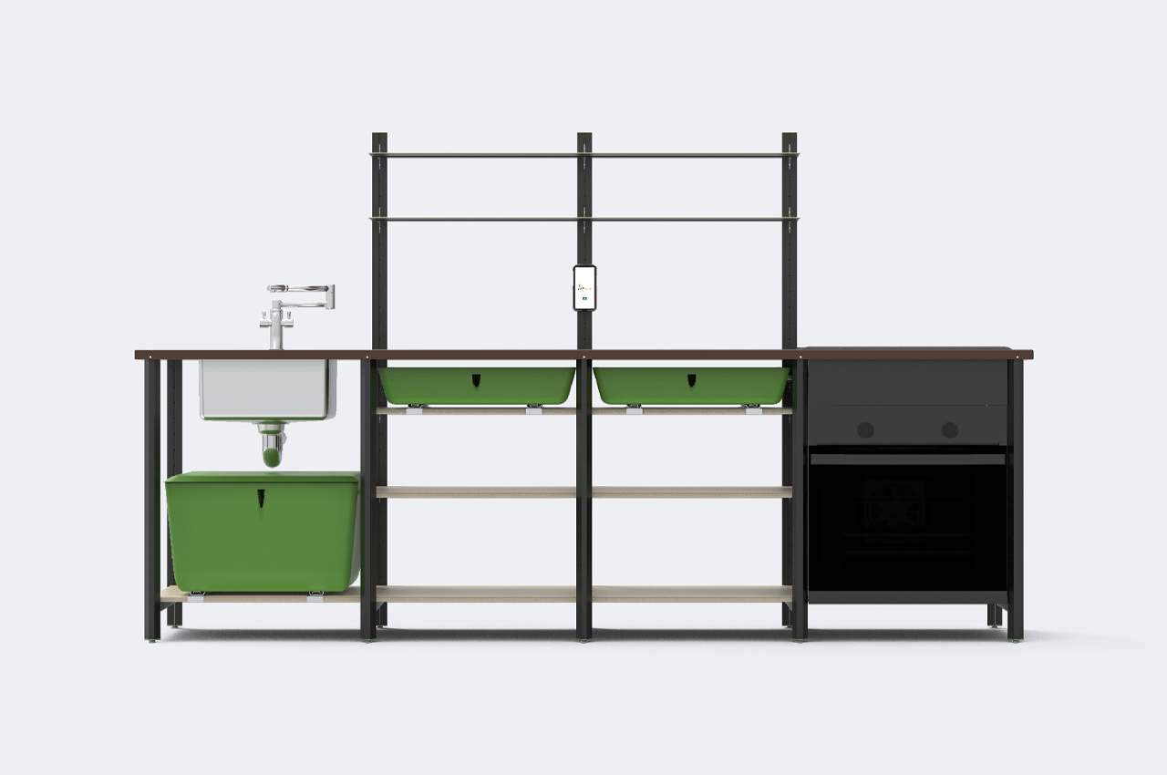 #This IKEA-inspired modular kitchen system is designed for digital nomads