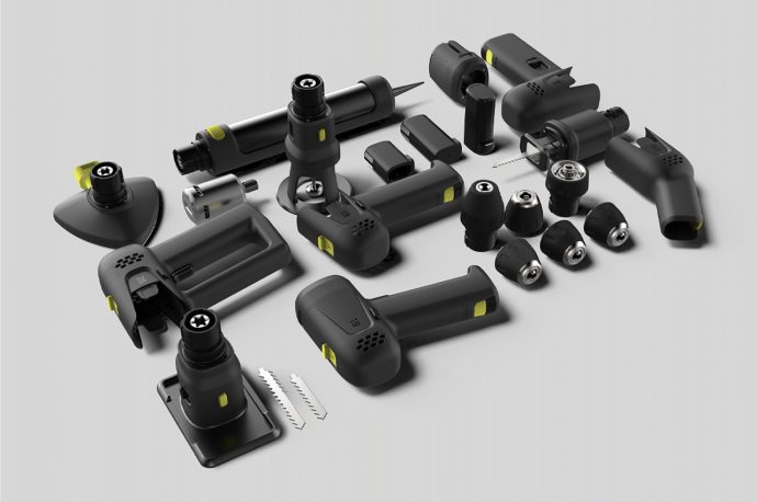 This modular power tool system is user-centered to adapt to changing needs