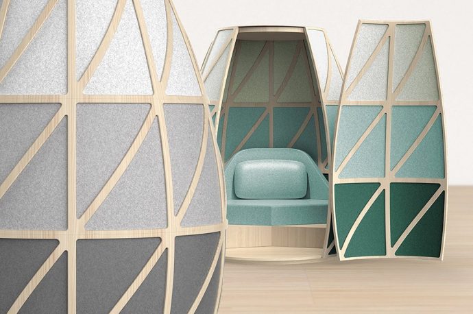 Yves Behar & Dr. Deepak Chopra collaborated on the IRIS meditative pod design to create quiet moments in busy places