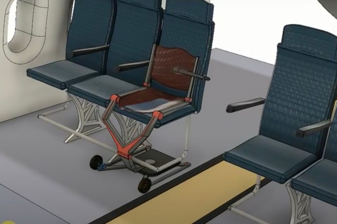 Air Chair is a wheelchair that easily integrates into airplane seats