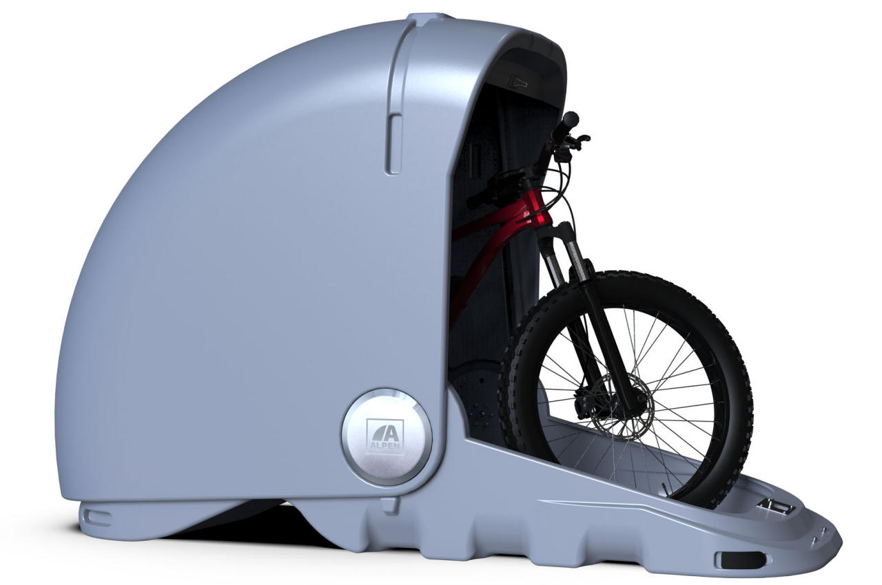 #Alpen Basecamp is a snail-shaped smart capsule to keep your e-bike safe and dry