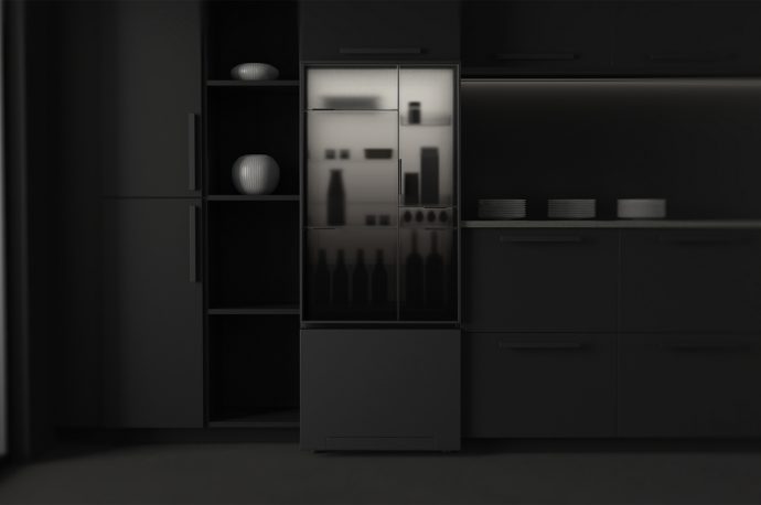 This modern refrigerator optimizes storage and organization with smart technology