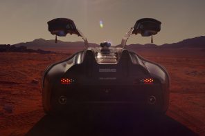 DeLorean reimagined as a bold electric vehicle made for tough terrains