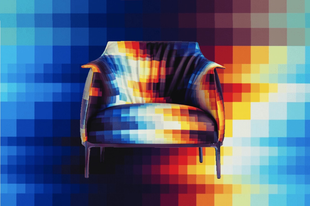 Felipe Pantone x Poltrona Frau Archibald Chair introduced with a colorful print