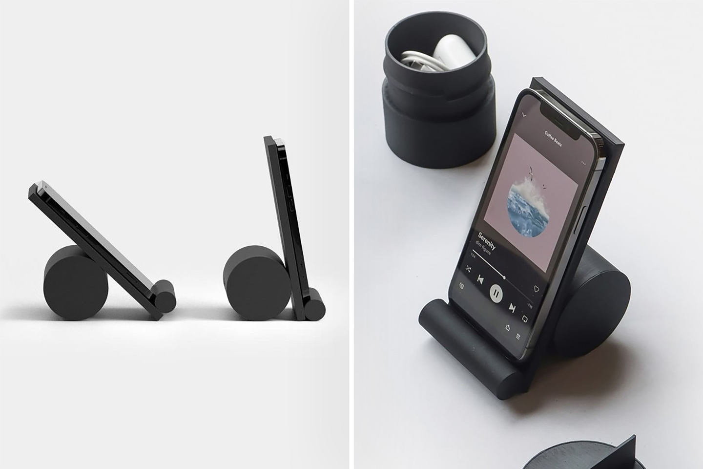 #This adjustable phone stand’s Memphis-inspired design even has space for storing a charging cable