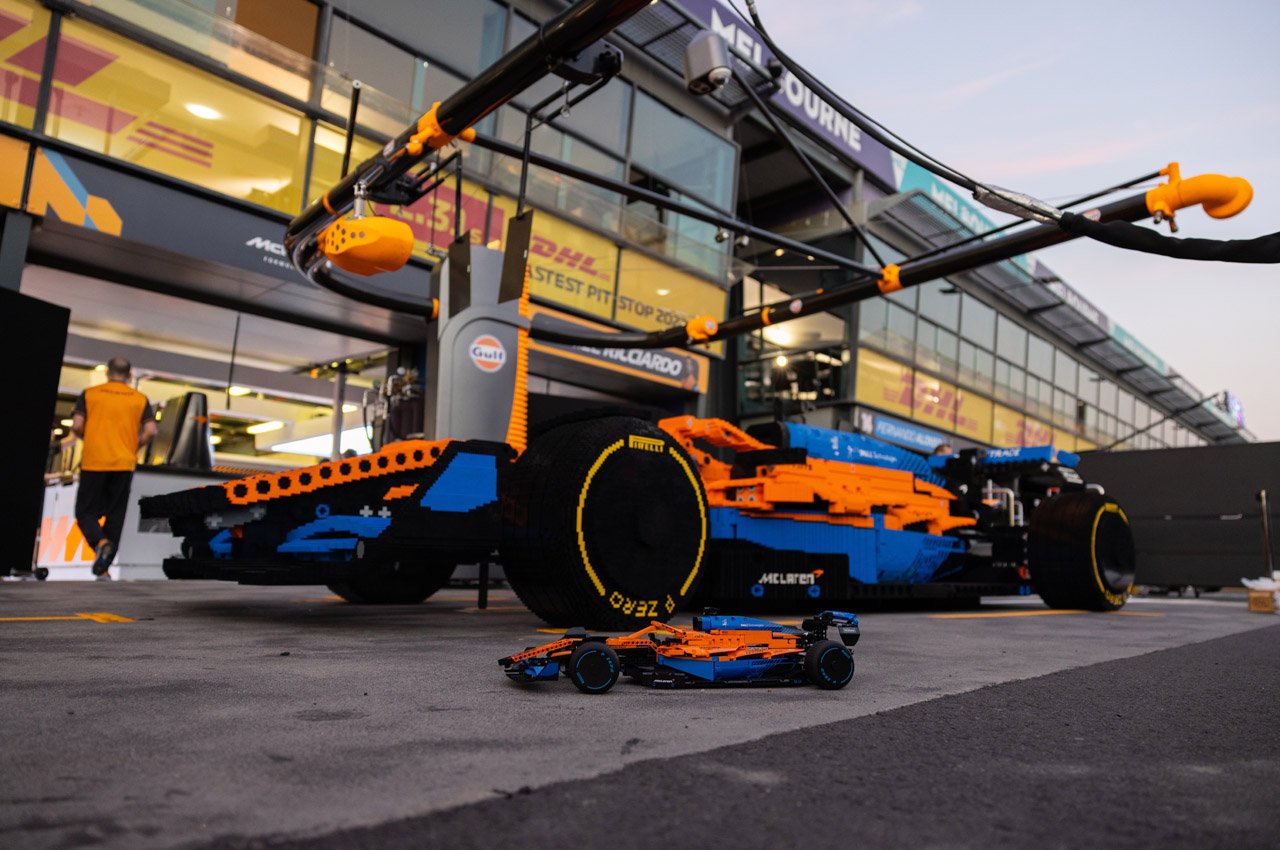 McLaren Racings life-sized LEGO Formula-1 car drops for the Australian GP 2022