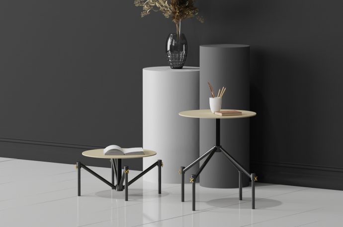 This reversible table concept is a coffee table and side table in one