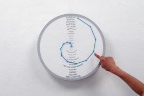 Genius World Clock uses a Golden Spiral to show the time in every single time zone simultaneously