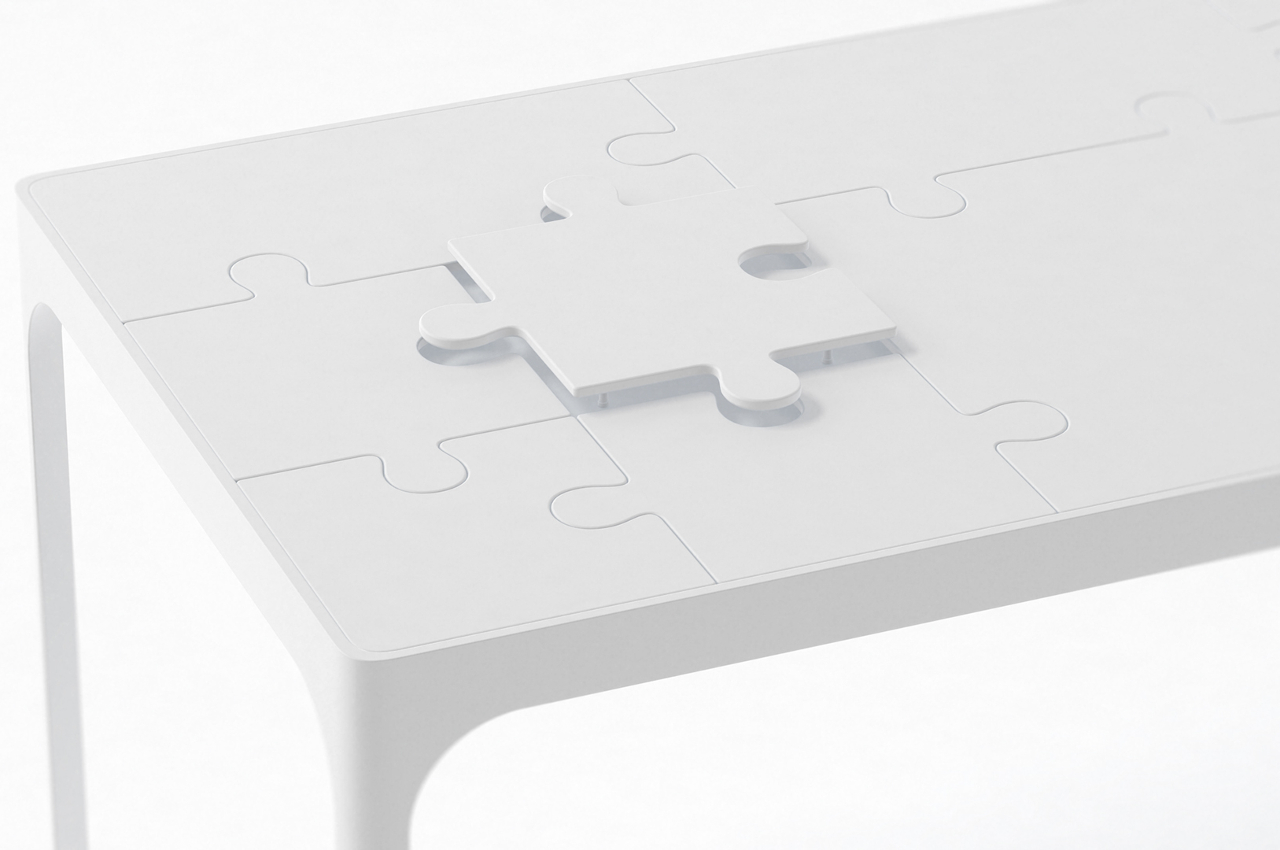 #A jigsaw puzzle table lets you take your food or work away with you