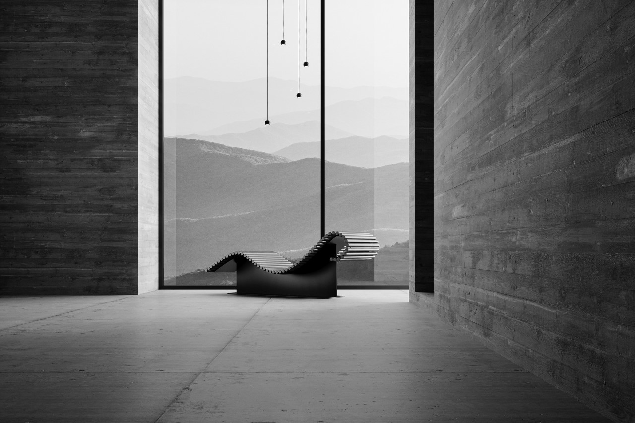This chaise lounge’s resting surface was inspired by the shape of a ...