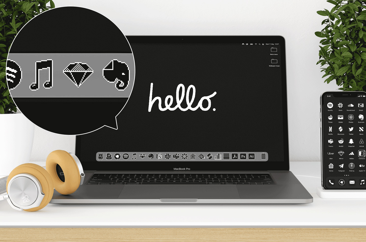 #Retro Macintosh Theme with icons gives your MacBook a vintage 1984 Apple vibe!