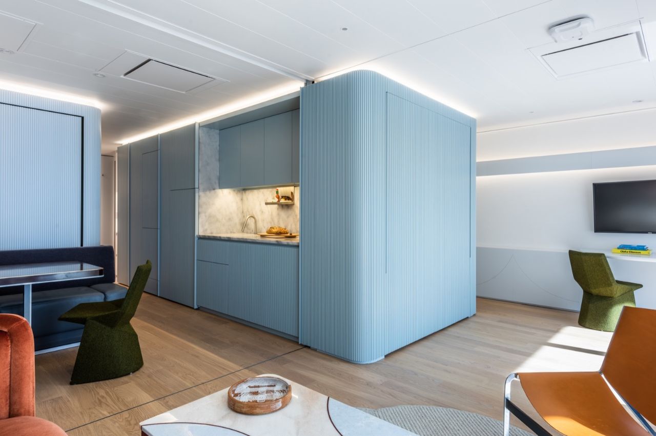 #Revel in a machine aesthetic, prefab holiday apartment aboard a cruise ship