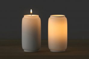 This eclectic candle transforms into a Japanese lantern the longer it burns