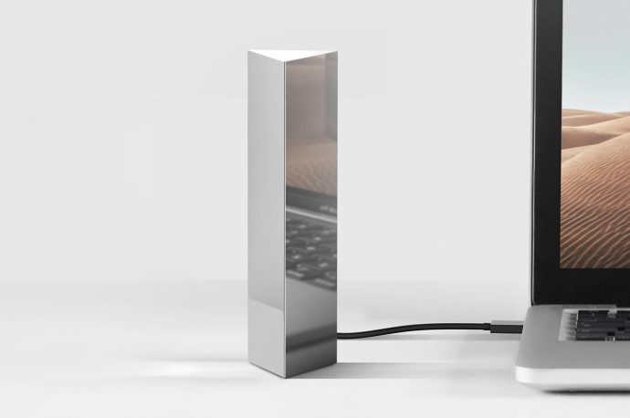 This monolith-inspired hard disk is an attractive desk prop, even when not in use