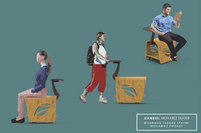This movable seater can also be your small library on wheels