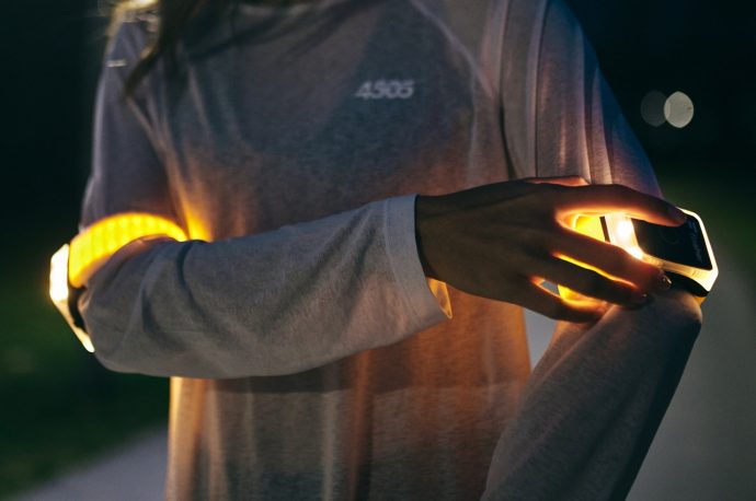 These flashing armbands help increase your visibility and let you indicate turns while cycling