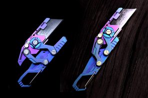 This Titanium EDC Folding Knife has a uniquely cyberpunk aesthetic that we just can’t ignore