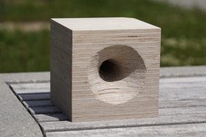 Wood Bugle Cube comes with layers of hand-carved birch plywood to produce sound