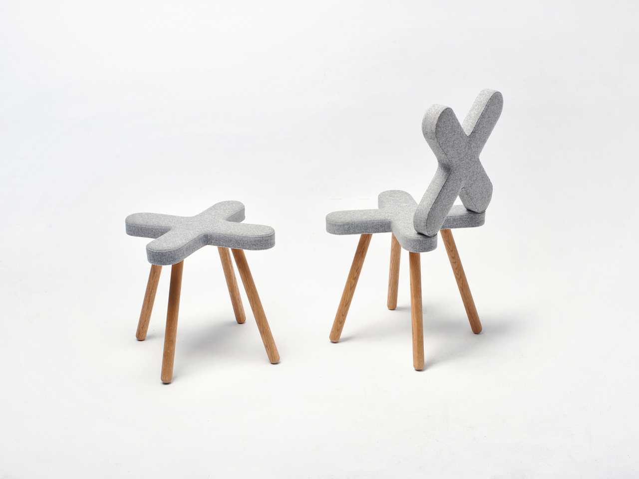 Demeter Fogarasi Cross Chair and Stool 2