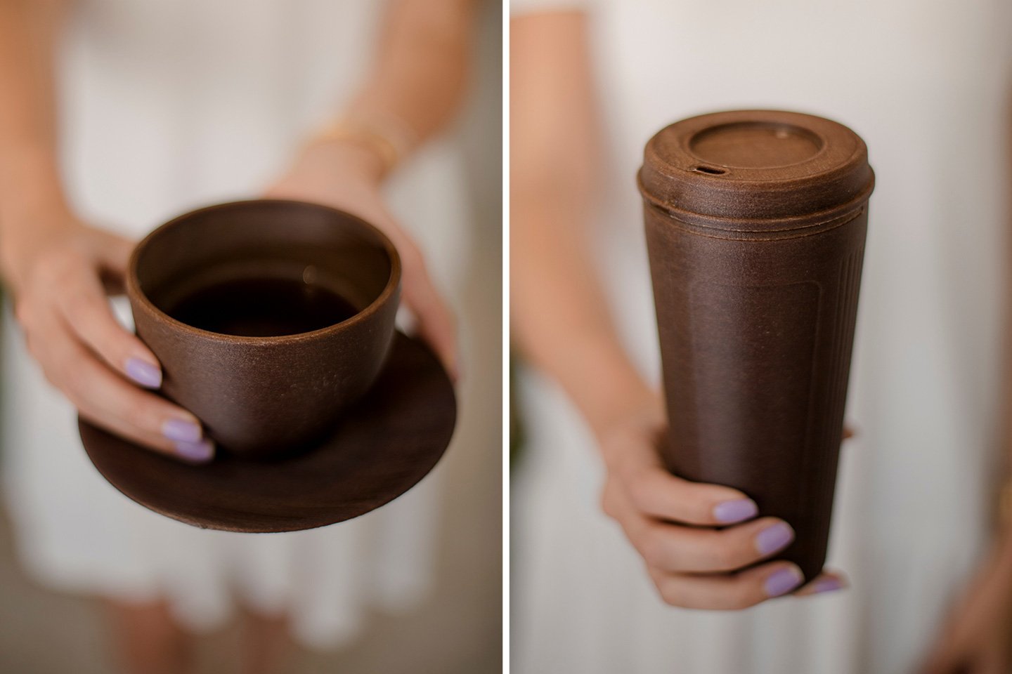 #These cups are made from recycled coffee waste. They’re reusable, shatter-proof, and smell like coffee!