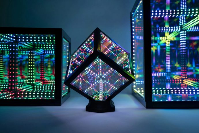 This infinity-mirror LED cube has to be the most incredible tabletop accessory for gaming nerds
