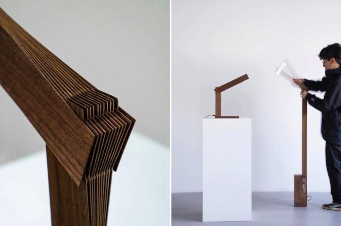 The Riffle LED Lamp’s elbow mysteriously hides a hinge