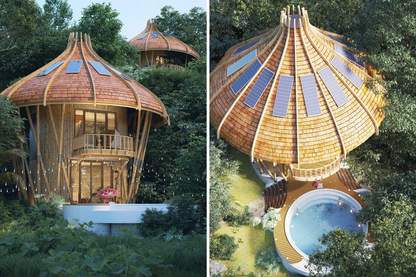#These Mushroom-shaped duplex villas with their own swimming pool offer the ultimate glamping experience