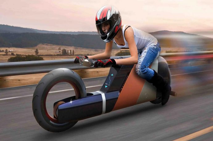 This shape-shifting bike for railway track inspections is a swanky EV when off duty