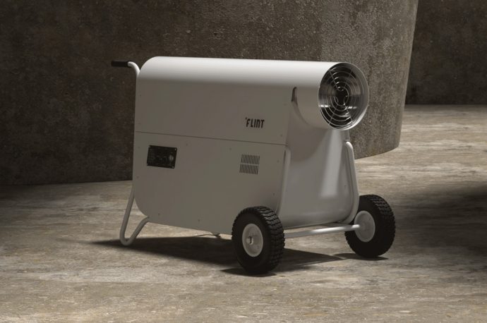 This eco-friendly heater judiciously uses cooking oil to keep indoors cozy warm