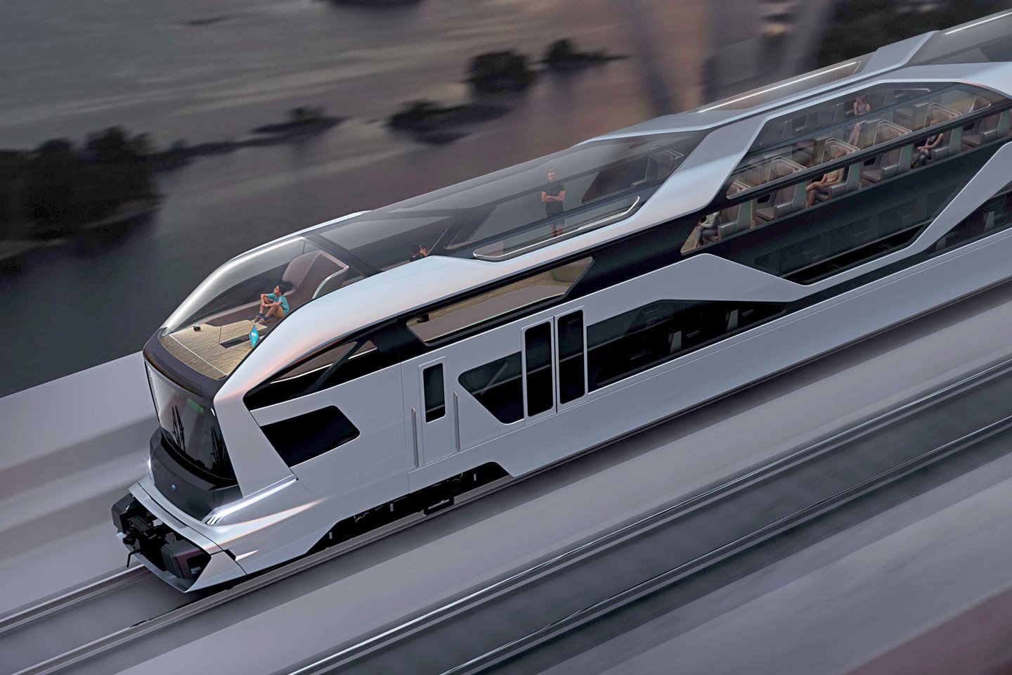 #This electric train’s transparent panoramic roof gives you an open-air view as you travel across the country