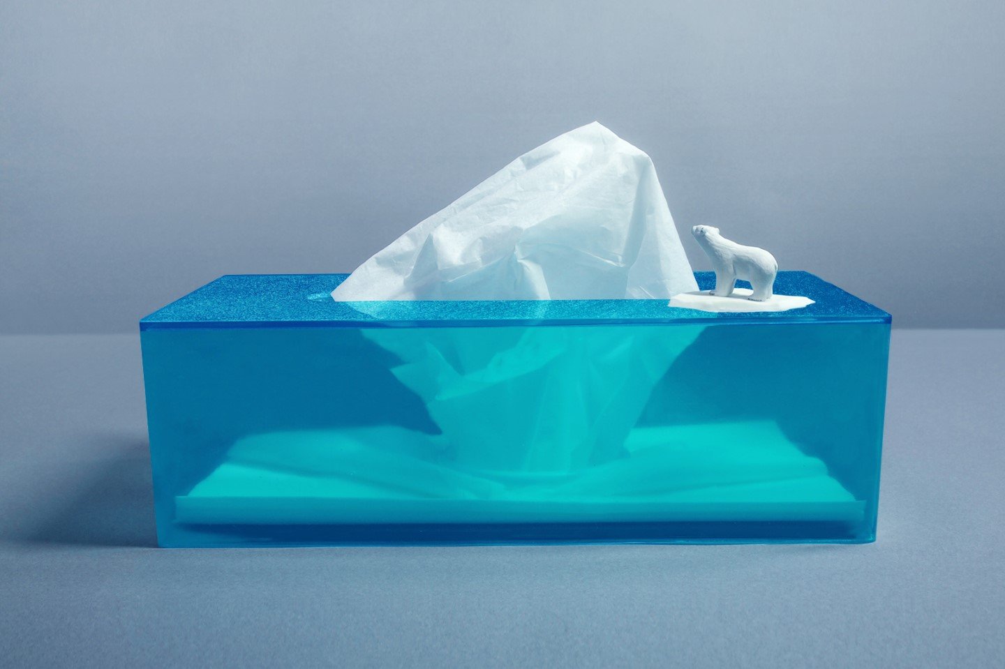 #This adorable tissue box turns your tissue papers into tiny icebergs floating on the Arctic ocean!