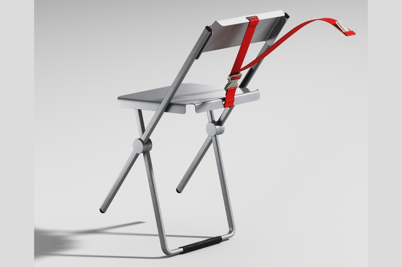 #Folding chair concept uses nylon strap to lift and fold