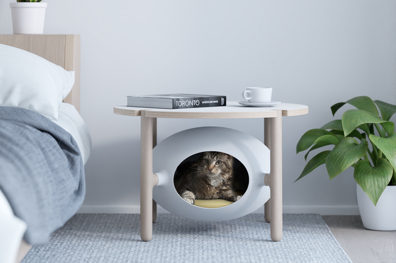 #Igloo is a side table that also gives your cat a cozy home