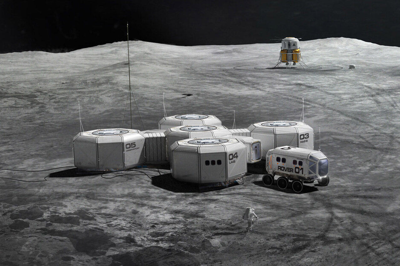 Inflatable Moon habitat complete with minilab and living space for