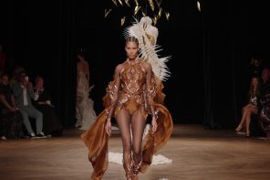 Iris van Herpen created a dress from cocoa beans inspired by Magnum Vegan ice cream