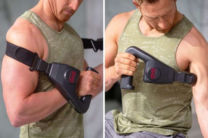 2-in-1 massage gun offers a unique belt-based ‘lateral’ massage to relieve stress