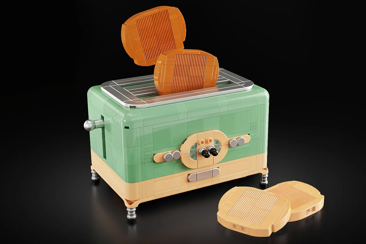 #LEGO Vintage Toaster will actually take white brick slices and turn them into brown LEGO toast!