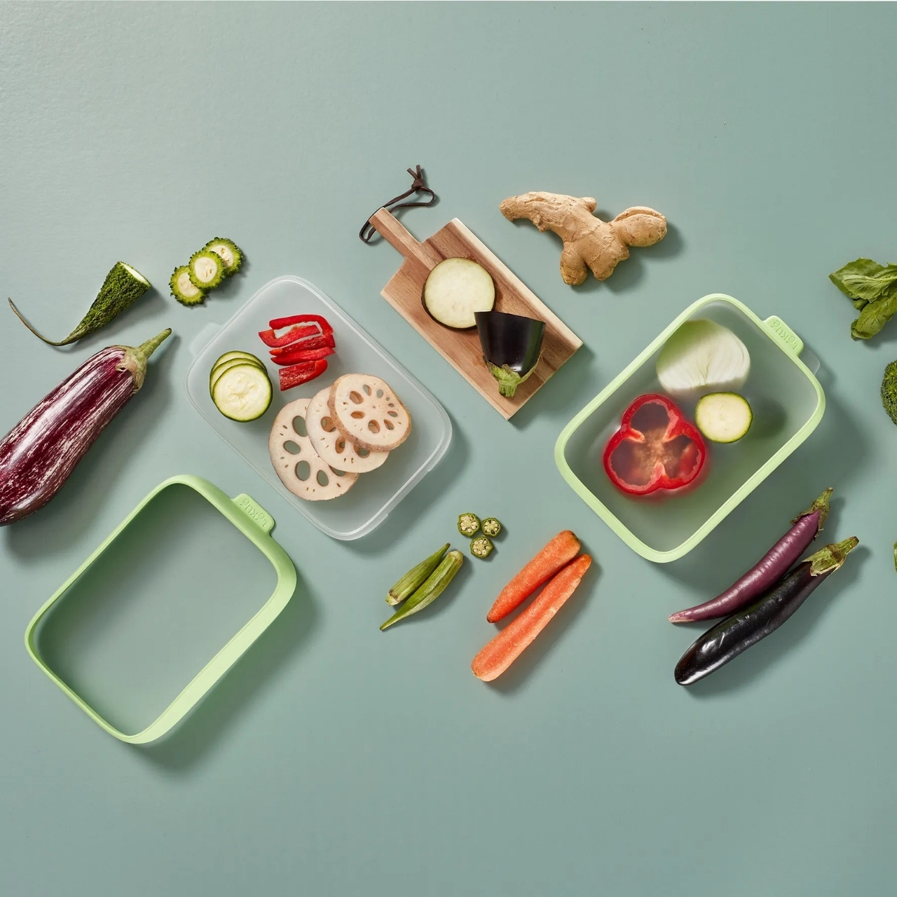 Reusable Food Plastic Fresh-Keeping Tray Detachable Food