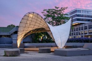 Sustainable shell pavilion uses biocomposite profiles to make your exhibit eco-friendly